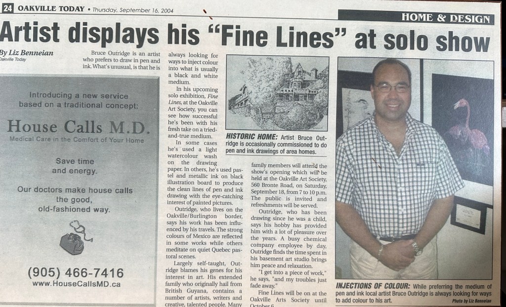 Article about Bruce Outridge’s first show
